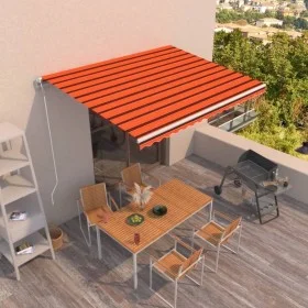 Orange and brown automatic retractable awning 450x350 cm by , Awnings - Ref: Foro24-3069010, Price: 581,82 €, Discount: %