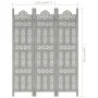 Screen 3 panels hand carved gray mango wood 120x165 cm by vidaXL, Room dividers - Ref: Foro24-285321, Price: 164,11 €, Discou...