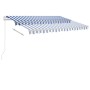 Manual retractable awning with blue and white LED light 300x250 cm by , Awnings - Ref: Foro24-3069501, Price: 382,83 €, Disco...