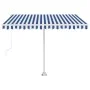 Toldo manual retráctil con luz LED azul y blanco 300x250 cm de , Toldos - Ref: Foro24-3069501, Precio: 376,70 €, Descuento: %