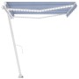 Manuell ausfahrbare Markise mit blauer und weißer LED 400x300 cm von , Markisen - Ref: Foro24-3069541, Preis: 474,31 €, Rabat...
