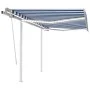 Toldo manual retráctil con luz LED azul y blanco 3x2,5 m de , Toldos - Ref: Foro24-3069901, Precio: 363,90 €, Descuento: %