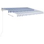 Manual retractable awning with blue and white LED light 3x2.5 m by , Awnings - Ref: Foro24-3069901, Price: 369,86 €, Discount: %