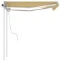 Manual retractable awning with yellow and white LED light 3x2.5 m by , Awnings - Ref: Foro24-3069903, Price: 352,86 €, Discou...