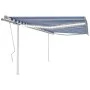 Manual retractable awning with blue and white LED light 4x3 m by , Awnings - Ref: Foro24-3069941, Price: 460,93 €, Discount: %