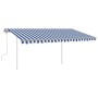 Manual retractable awning with blue and white LED light 4x3 m by , Awnings - Ref: Foro24-3069941, Price: 452,79 €, Discount: %