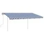 Manual retractable awning with blue and white LED light 4x3 m by , Awnings - Ref: Foro24-3069941, Price: 460,93 €, Discount: %