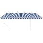 Manual retractable awning with blue and white LED light 4x3 m by , Awnings - Ref: Foro24-3069941, Price: 452,79 €, Discount: %