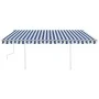 Manual retractable awning with blue and white LED light 4x3 m by , Awnings - Ref: Foro24-3069941, Price: 460,93 €, Discount: %