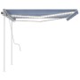Manual retractable awning with blue and white LED light 4x3 m by , Awnings - Ref: Foro24-3069941, Price: 452,79 €, Discount: %