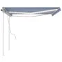 Manual retractable awning with blue and white LED light 4x3 m by , Awnings - Ref: Foro24-3069941, Price: 460,93 €, Discount: %
