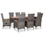 Garden dining set 9 pieces and gray synthetic rattan cushions by vidaXL, Garden sets - Ref: Foro24-46041, Price: 923,00 €, Di...
