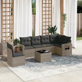 7-teiliges Gartensofa-Set mit grauen PE-Rattan-Kissen von , Gartensets - Ref: Foro24-3252577, Preis: 447,93 €, Rabatt: %