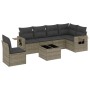 7-piece garden sofa set with gray PE rattan cushions by , Garden sets - Ref: Foro24-3252577, Price: 447,93 €, Discount: %