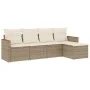 Garden sofa set with cushions 5 pieces beige synthetic rattan by , Garden sets - Ref: Foro24-3258320, Price: 357,31 €, Discou...