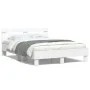 Bed frame with headboard and white LED lights 120x190 cm by , Beds and slatted bases - Ref: Foro24-3207574, Price: 173,56 €, ...