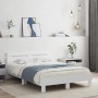 Bed frame with headboard and white LED lights 120x190 cm by , Beds and slatted bases - Ref: Foro24-3207574, Price: 177,58 €, ...