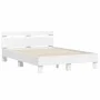Bed frame with headboard and white LED lights 120x190 cm by , Beds and slatted bases - Ref: Foro24-3207574, Price: 173,56 €, ...