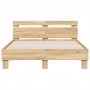 Sonoma oak bed frame with headboard and LED lights 120x190 cm by , Beds and slatted bases - Ref: Foro24-3207576, Price: 146,3...