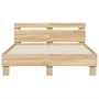 Sonoma oak bed frame with headboard and LED lights 120x190 cm by , Beds and slatted bases - Ref: Foro24-3207576, Price: 144,1...