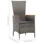 Garden dining set 9 pieces and gray synthetic rattan cushions by vidaXL, Garden sets - Ref: Foro24-46041, Price: 845,40 €, Di...