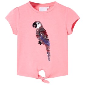 Camiseta infantil rosa fluorescente 116