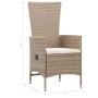 Set comedor de jardín 9 piezas y cojines ratán sintético beige