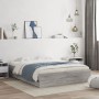 Sonoma-graues Holzwerkstoffbett mit Schubladen 150 x 200 cm von , Betten und Lattenroste - Ref: Foro24-3207271, Preis: 159,44...