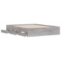 Sonoma-graues Holzwerkstoffbett mit Schubladen 150 x 200 cm von , Betten und Lattenroste - Ref: Foro24-3207271, Preis: 159,44...