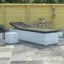 Garden sun lounger with white synthetic rattan cushion and table by vidaXL, Loungers - Ref: Foro24-46229, Price: 158,53 €, Di...