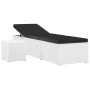 Garden sun lounger with white synthetic rattan cushion and table by vidaXL, Loungers - Ref: Foro24-46229, Price: 162,06 €, Di...