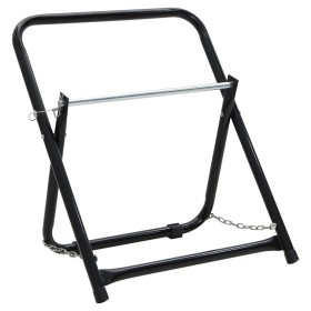 Carrito de rollo de manguera acero negro 48 cm 45 kg