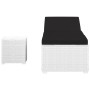 Garden sun lounger with white synthetic rattan cushion and table by vidaXL, Loungers - Ref: Foro24-46229, Price: 162,06 €, Di...
