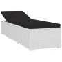 Garden sun lounger with white synthetic rattan cushion and table by vidaXL, Loungers - Ref: Foro24-46229, Price: 158,53 €, Di...