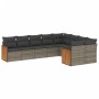 9-teiliges Gartenmöbel-Set und graue synthetische Rattankissen von , Gartensets - Ref: Foro24-3260387, Preis: 568,45 €, Rabat...