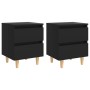 Nachttische 2 Stück mit schwarzem Kiefernholzbeinen 40x35x50 cm von vidaXL, Nachttische - Ref: Foro24-805854, Preis: 72,99 €,...