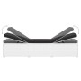Garden sun lounger with white synthetic rattan cushion and table by vidaXL, Loungers - Ref: Foro24-46229, Price: 162,06 €, Di...