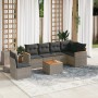 7-piece garden sofa set with gray PE rattan cushions by , Garden sets - Ref: Foro24-3258427, Price: 416,94 €, Discount: %