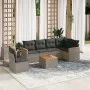 7-piece garden sofa set with gray PE rattan cushions by , Garden sets - Ref: Foro24-3258427, Price: 412,09 €, Discount: %