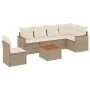 7-teiliges Gartensofa-Set und beigefarbene synthetische Rattankissen von , Gartensets - Ref: Foro24-3258425, Preis: 483,12 €,...