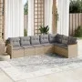 Set of 7-piece garden sofas and beige synthetic rattan cushions by , Garden sets - Ref: Foro24-3258433, Price: 457,08 €, Disc...