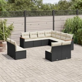 Garden sofa set 11 pieces and black synthetic rattan cushions by , Garden sets - Ref: Foro24-3258486, Price: 604,33 €, Discou...
