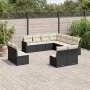 Garden sofa set 11 pieces and black synthetic rattan cushions by , Garden sets - Ref: Foro24-3258486, Price: 604,33 €, Discou...