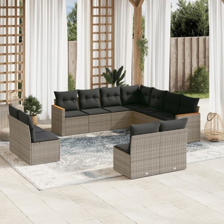 11-piece garden sofa set and gray synthetic rattan cushions by , Garden sets - Ref: Foro24-3258490, Price: 617,85 €, Discount: %