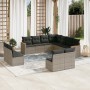 11-piece garden sofa set and gray synthetic rattan cushions by , Garden sets - Ref: Foro24-3258490, Price: 617,85 €, Discount: %