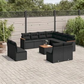 Garden sofa set 12 pieces with black synthetic rattan cushions by , Garden sets - Ref: Foro24-3258492, Price: 690,40 €, Disco...