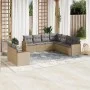 Set mit 9 Gartensofas mit beigen Kissen aus synthetischem Rattan von , Gartensets - Ref: Foro24-3258503, Preis: 609,01 €, Rab...