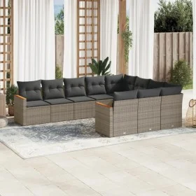 Garden sofa set 10 pieces with gray synthetic rattan cushions by , Garden sets - Ref: Foro24-3258742, Price: 603,63 €, Discou...