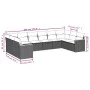 Garden sofa set 10 pieces with gray synthetic rattan cushions by , Garden sets - Ref: Foro24-3258728, Price: 603,63 €, Discou...