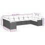 Set Gartensofas 10 Stück Kissen synthetisches Rattan schwarz von , Gartensets - Ref: Foro24-3258723, Preis: 645,67 €, Rabatt: %